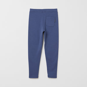 Merino Wool Kids Blue Thermal Leggings from the Polarn O. Pyret kids collection. Nordic kids clothes made from sustainable sources.