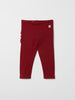 Red Organic Cotton Baby Leggings from the Polarn O. Pyret baby collection. Nordic baby clothes made from sustainable sources.