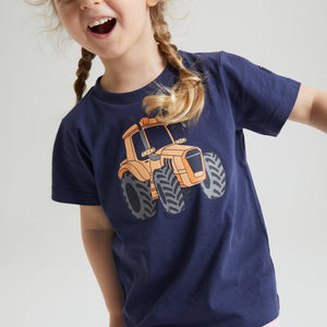 Organic Cotton Kids Tractor Print T-Shirt 5-6y / 116