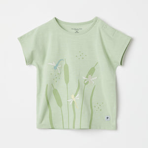 Dragonfly Embroidered T-Shirt from the Polarn O. Pyret baby collection. Nordic kids clothes made from sustainable sources.