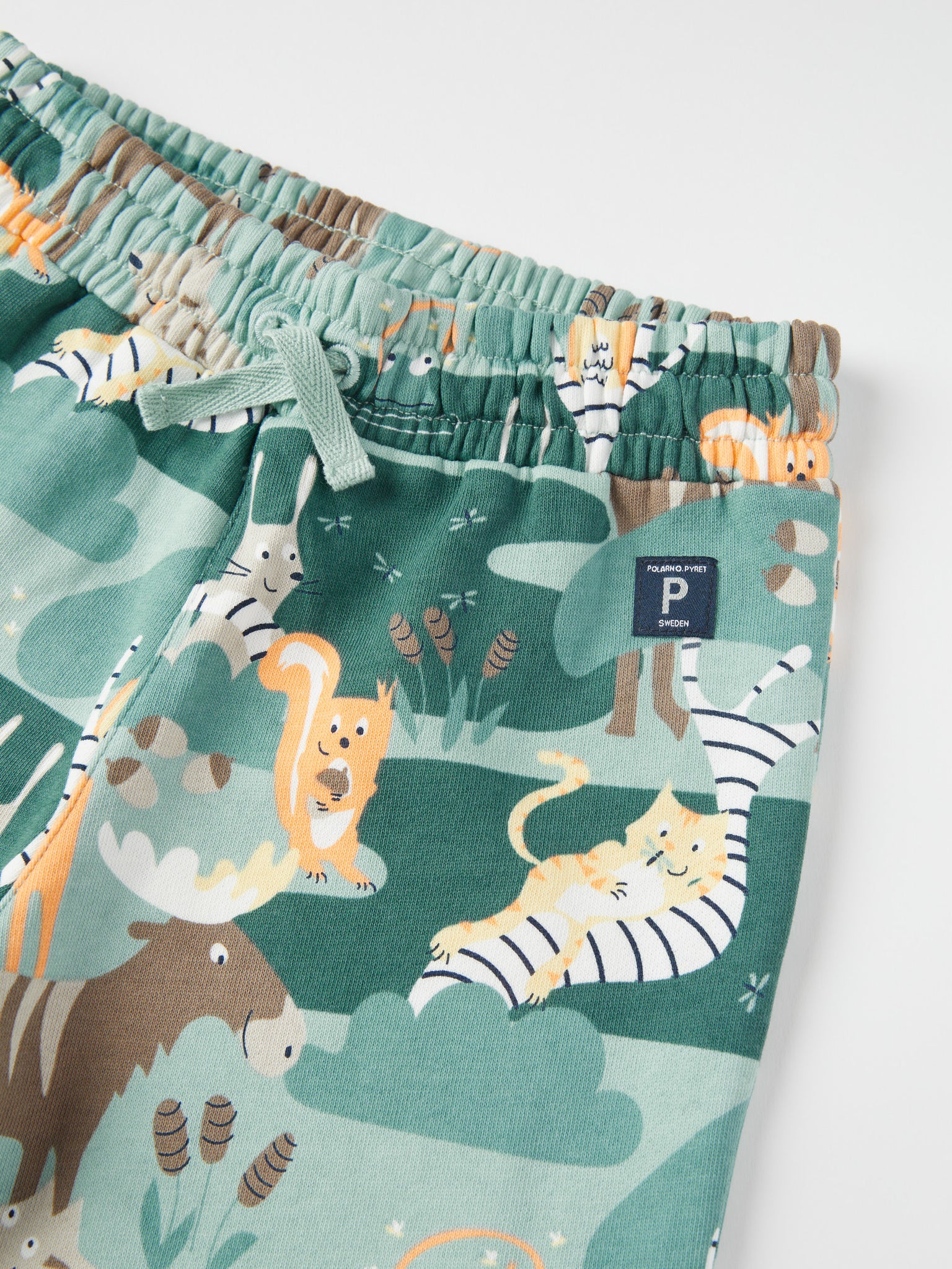 Forest Animal Print Kids Shorts from the Polarn O. Pyret kidswear collection. Ethically produced kids clothing.