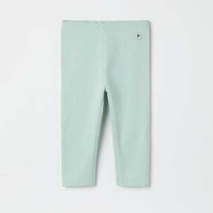 Green Organic Baby Leggings from the Polarn O. Pyret baby collection. Nordic kids clothes made from sustainable sources.