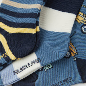Three Pack Kids Socks from the Polarn O. Pyret kidswear collection. Clothes made using sustainably sourced materials.