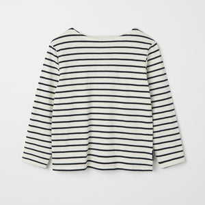 Organic Cotton Navy Breton Stipe Kids Top from the Polarn O. Pyret kidswear collection. The best ethical kids clothes