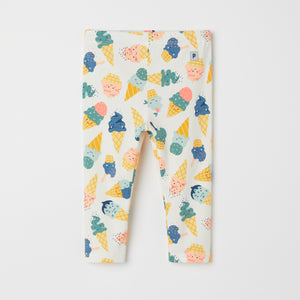 Ice Cream Print Organic Baby Leggings from the Polarn O. Pyret baby collection. Clothes made using sustainably sourced materials.