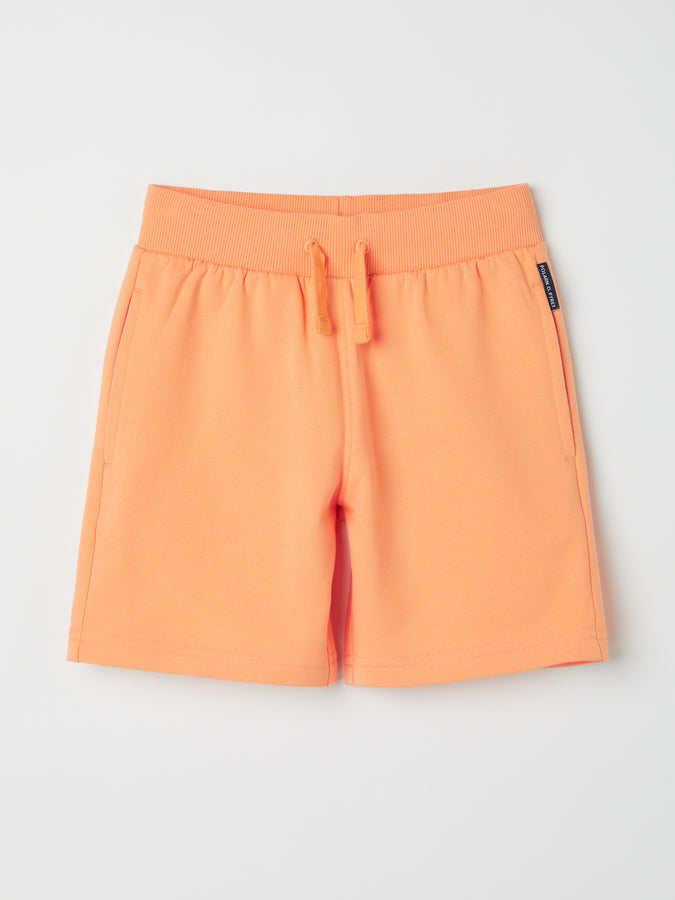 Orange Kids Jersey Shorts from the Polarn O. Pyret kidswear collection. Clothes made using sustainably sourced materials.
