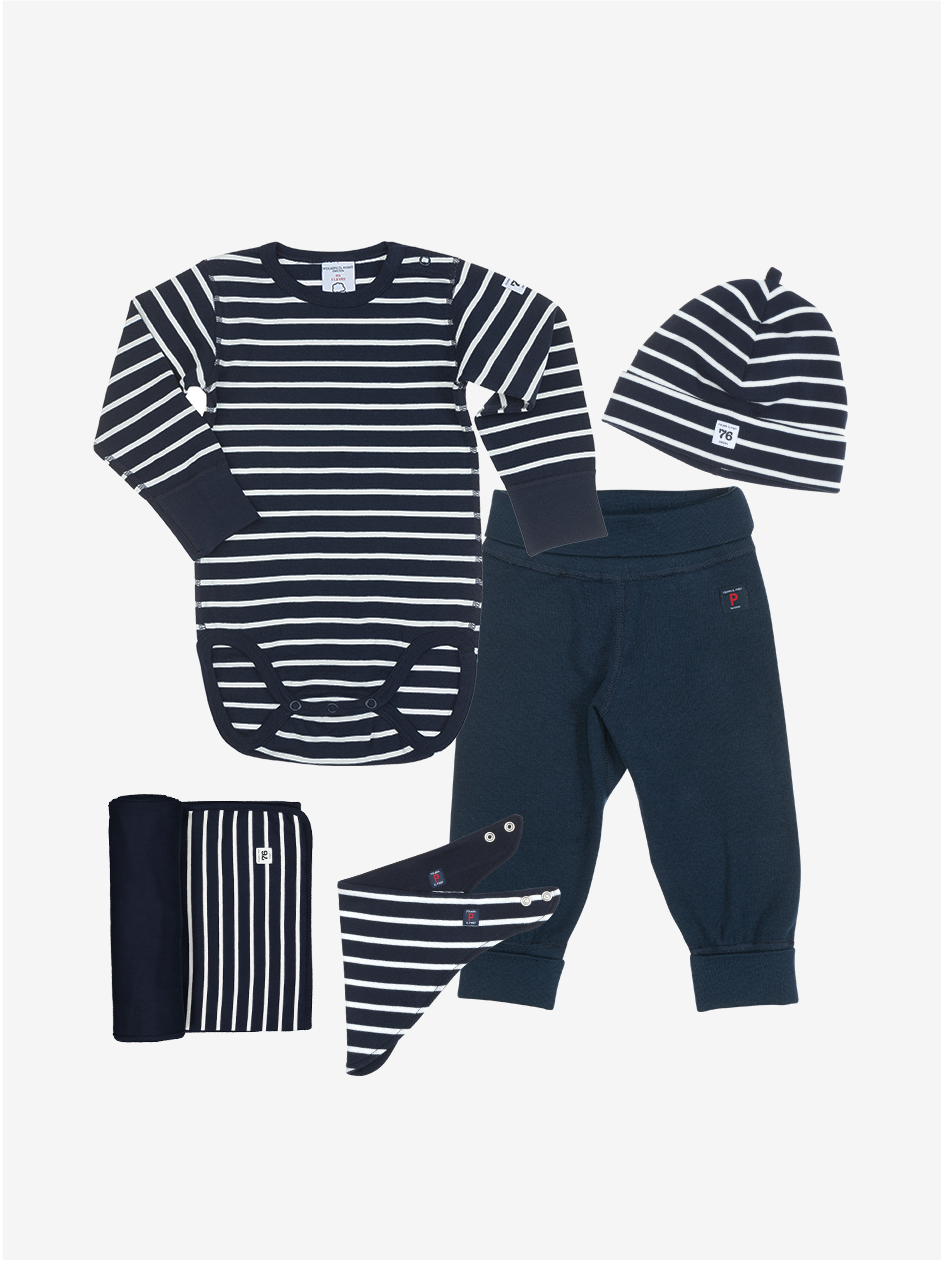 Navy Striped Baby Set