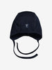 navy Merino Wool Baby helmet Hat, soft warm and comfortable, ethical long lasting kids clothes 