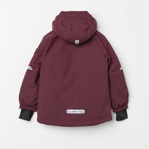 Padded Burgundy Kids Waterproof Coat from the Polarn O. Pyret kidswear collection. Sustainably produced kids outerwear.