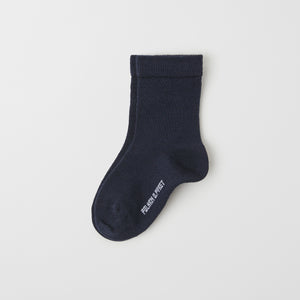 Merino Wool Navy Kids Socks from the Polarn O. Pyret kidswear collection. Clothes made using sustainably sourced materials.