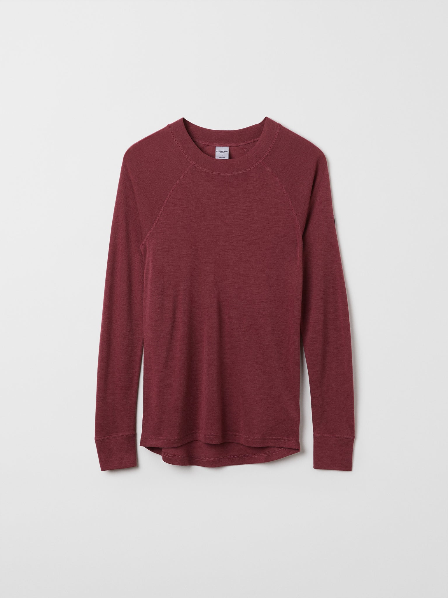 Red Adult Merino Wool Thermal Top from the Polarn O. Pyret outerwear collection. Kids outerwear made from sustainably source materials