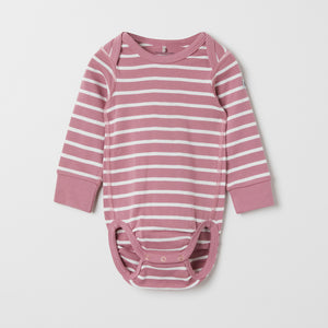 Organic Cotton Pink Babygrow from the Polarn O. Pyret baby collection. Made using 100% GOTS Organic Cotton