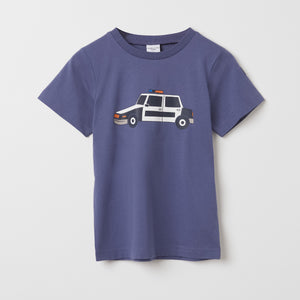 Organic Cotton Kids Police Car T-Shirt from the Polarn O. Pyret kidswear collection. Ethically produced kids clothing.