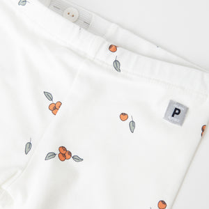 Organic Cotton White Baby Leggings from the Polarn O. Pyret baby collection. The best ethical baby clothes