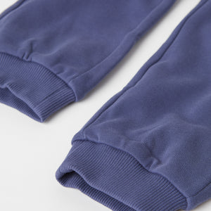 Organic Cotton Blue Kids Joggers from the Polarn O. Pyret kidswear collection. Made using 100% GOTS Organic Cotton