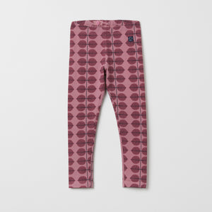 Scandi Organic Cotton Kids Leggings Red from the Polarn O. Pyret kidswear collection. Ethically produced kids clothing.