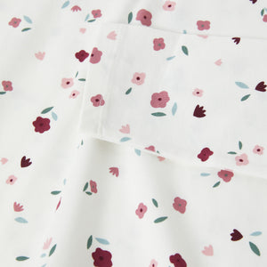 Organic Cotton White Floral Kids Top from the Polarn O. Pyret kidswear collection. Clothes made using sustainably sourced materials.