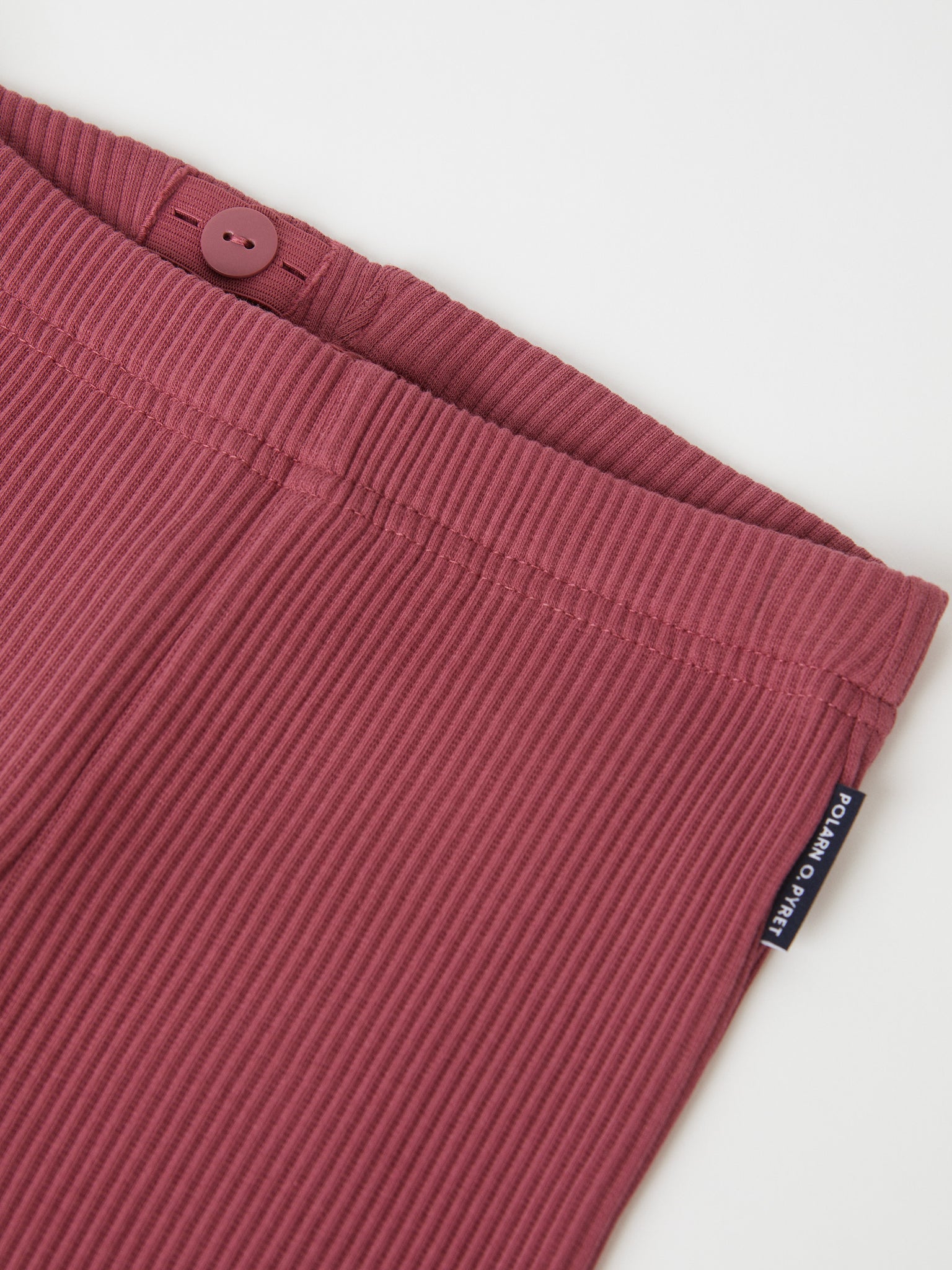 Organic Cotton Red Ribbed Kids Leggings from the Polarn O. Pyret kidswear collection. The best ethical kids clothes