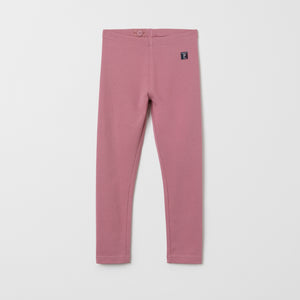Organic Cotton Pink Kids Leggings from the Polarn O. Pyret kidswear collection. Ethically produced kids clothing.