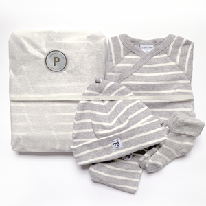 newborn baby giftset, ethical organic cotton, polarn o. pyret quality  in a gift wrap 
