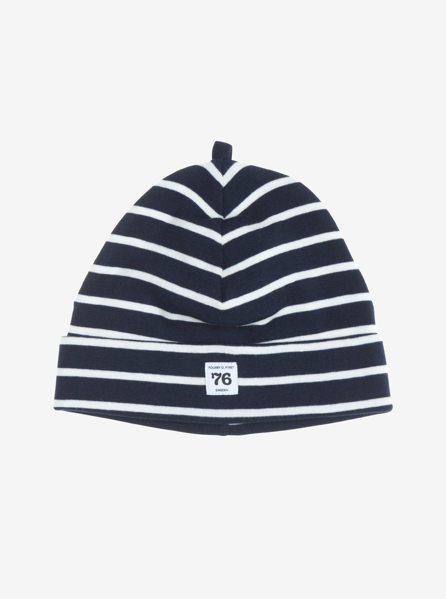 PO.P classic baby hat in white and navy