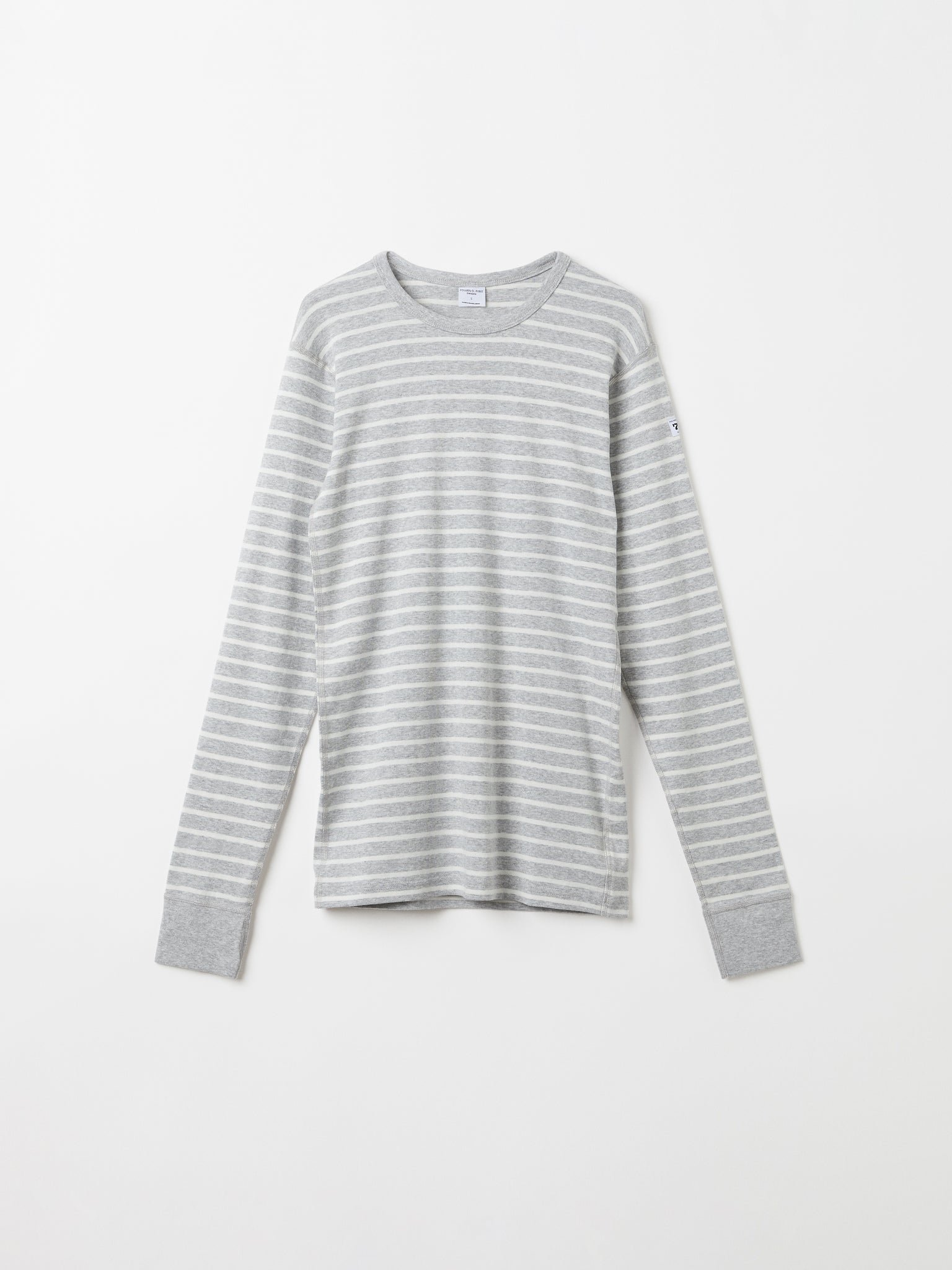 Grey & White Striped Long Sleeve Kids Top 