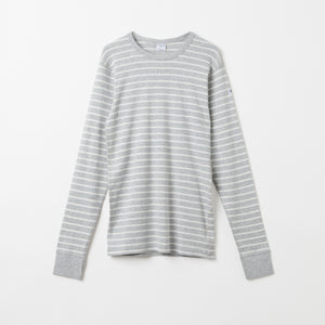Grey & White Striped Long Sleeve Kids Top 