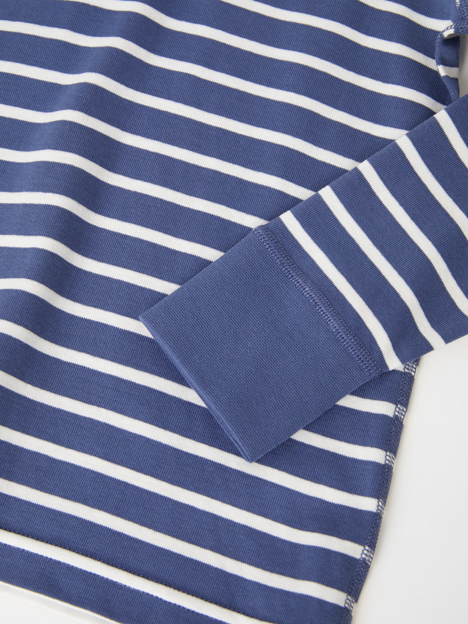 Striped Organic Cotton Blue Kids Top from the Polarn O. Pyret kids collection. Nordic kids clothes made from sustainable sources.