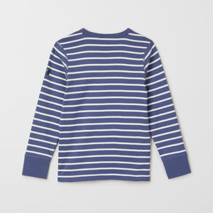 Striped Organic Cotton Blue Kids Top from the Polarn O. Pyret kids collection. Nordic kids clothes made from sustainable sources.