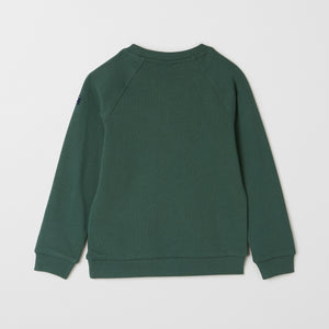 Bear Print Kids Green Sweatshirt from the Polarn O. Pyret kids collection. Clothes made using sustainably sourced materials.
