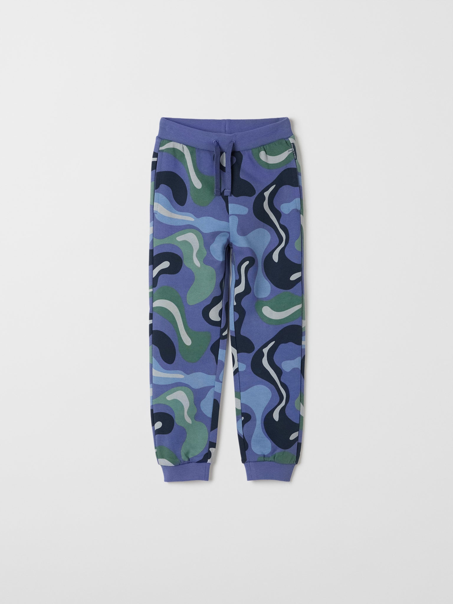 Organic Cotton Kids Blue Joggers from the Polarn O. Pyret kids collection. Made using 100% GOTS Organic Cotton