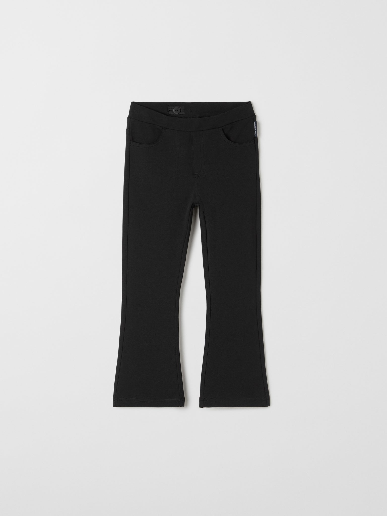 Kids Black Flared Cotton Joggers from the Polarn O. Pyret kids collection. The best ethical kids clothes