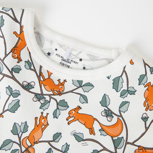 Squirrel Print Kids White Pyjamas from the Polarn O. Pyret kids collection. The best ethical kids clothes