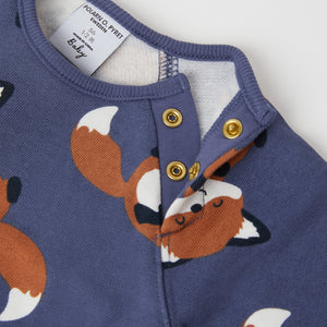 Fox Print Organic Cotton Sweatshirt from the Polarn O. Pyret baby collection. The best ethical baby clothes