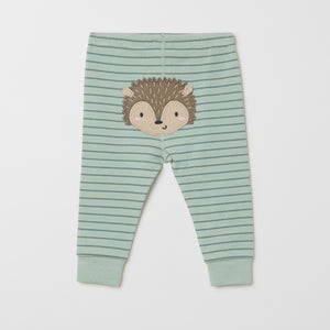 Organic Cotton Green Baby Leggings from the Polarn O. Pyret baby collection. The best ethical baby clothes