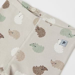 Hedgehog Print Cotton Baby Leggings from the Polarn O. Pyret baby collection. Made using 100% GOTS Organic Cotton