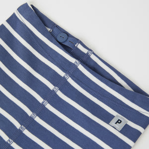 Organic Cotton Blue Baby Leggings from the Polarn O. Pyret baby collection. The best ethical baby clothes