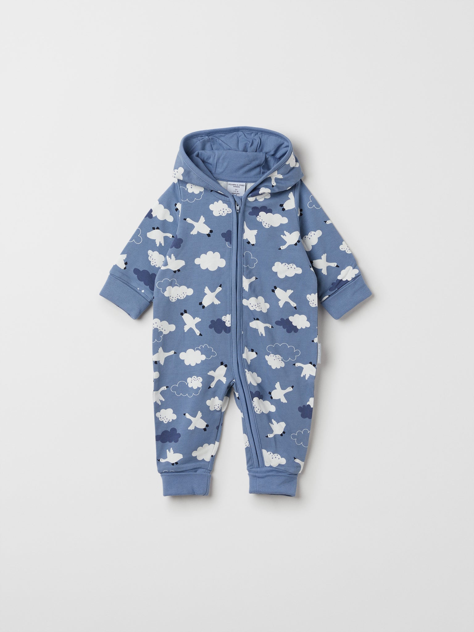Organic Cotton Blue Baby All-In-One from the Polarn O. Pyret baby collection. The best ethical baby clothes