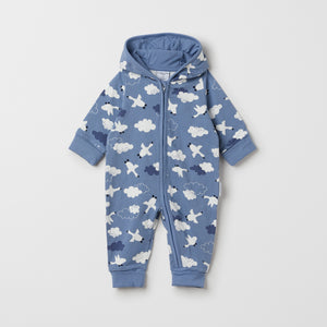 Organic Cotton Blue Baby All-In-One from the Polarn O. Pyret baby collection. The best ethical baby clothes