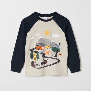 Organic Cotton Animal Print Kids Top from the Polarn O. Pyret kids collection. Clothes made using sustainably sourced materials.
