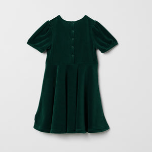 Green Velour Kids Dress from the Polarn O. Pyret kidswear collection. Clothes made using sustainably sourced materials.
