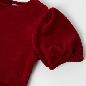 Red Velour Kids Dress from the Polarn O. Pyret kidswear collection. Ethically produced kids clothing.