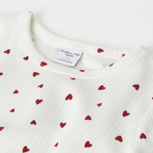 Heart Print Organic Cotton Kids Top from the Polarn O. Pyret kidswear collection. Ethically produced kids clothing.