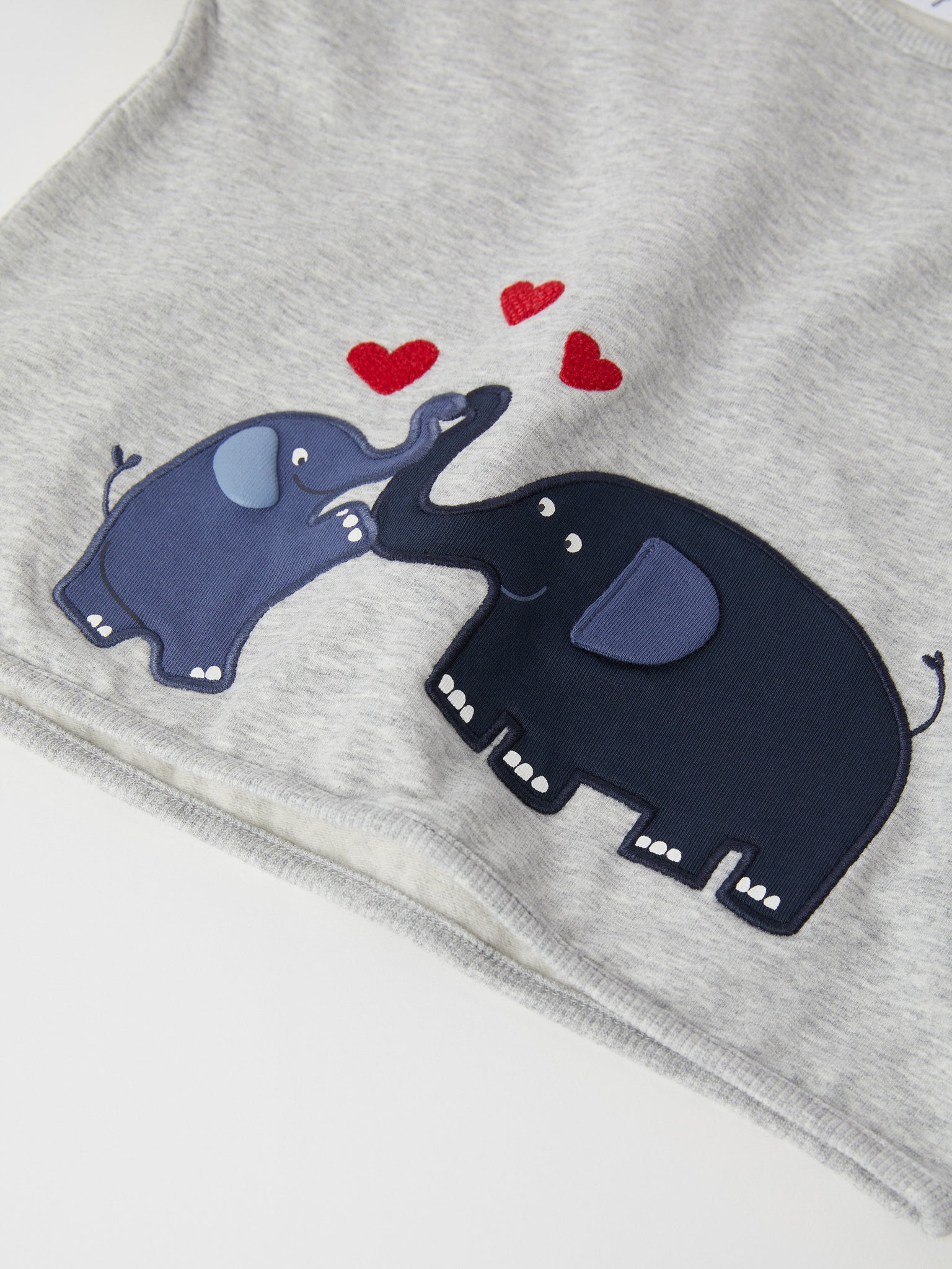 Elephant & Heart Cotton Baby Top from the Polarn O. Pyret baby collection. The best ethical baby clothes