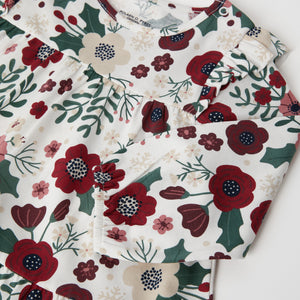 Floral Organic Cotton Baby Dress from the Polarn O. Pyret baby collection. The best ethical baby clothes