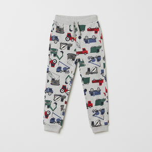 Vehicle Print Kids Cotton Joggers from the Polarn O. Pyret kidswear collection. Nordic kids clothes made from sustainable sources.