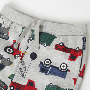 Vehicle Print Kids Cotton Joggers from the Polarn O. Pyret kidswear collection. Nordic kids clothes made from sustainable sources.
