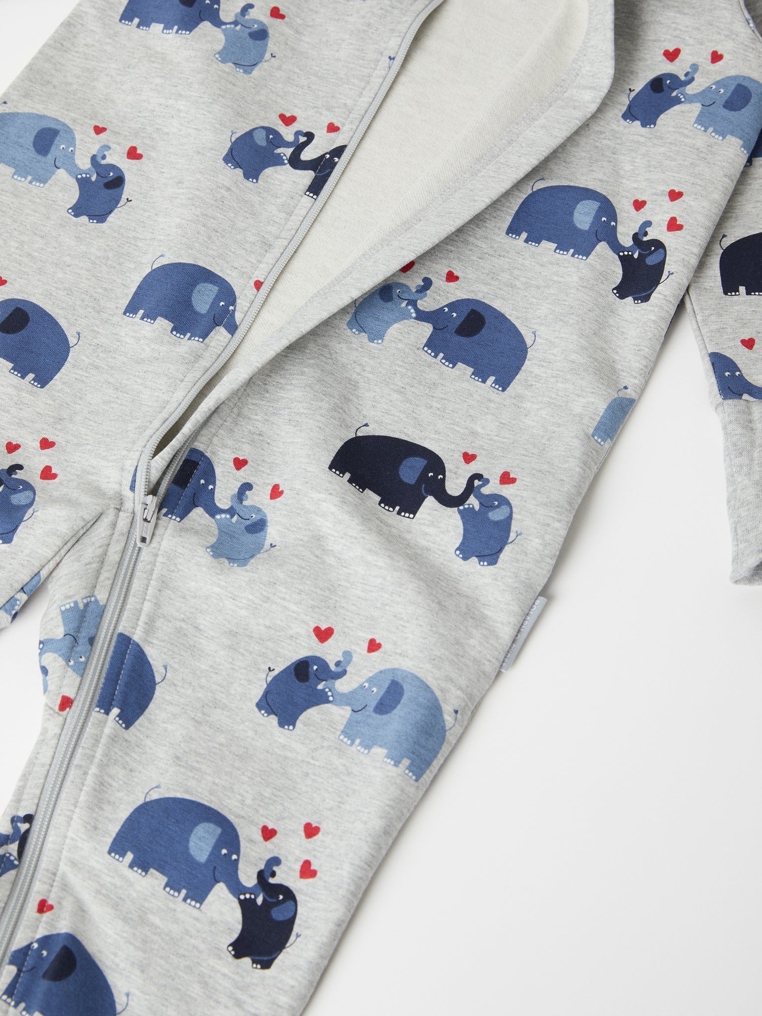 Grey Organic Cotton Baby All-in-one from the Polarn O. Pyret baby collection. Nordic baby clothes made from sustainable sources.