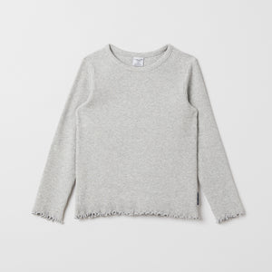 Grey Organic Cotton Kids Top from the Polarn O. Pyret kidswear collection. Clothes made using sustainably sourced materials.