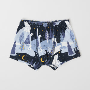 Boys Blue Organic Cotton Boxers from the Polarn O. Pyret kidswear collection. Clothes made using sustainably sourced materials.